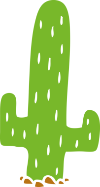 Bir insan tarafından çizilmiş bir kaktüsün el çizimi karikatürü