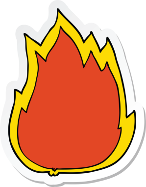 Bir insan tarafından çizilmiş karikatür ateşinin çıkartması.