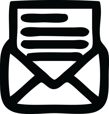 bir insan tarafından çizilmiş zarf harf simgesi