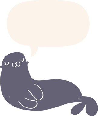 Bir insan tarafından çizilmiş eski usul konuşma baloncuklu sevimli karikatür mührü