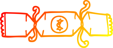 Bir insan tarafından çizilmiş bir karikatür Noel krakerinin sıcak çizgi çizimi