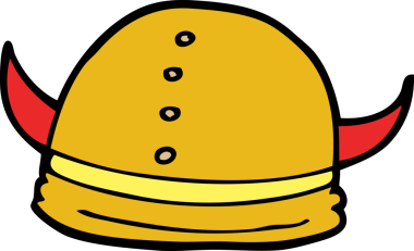 Bir insan tarafından çizilmiş karalama Viking miğferi