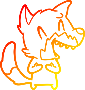 Bir insan tarafından çizilmiş gülen tilki çizgi filmi.