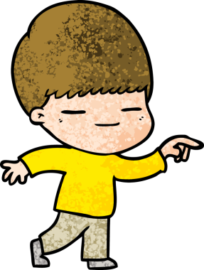 Bir insan tarafından çizilmiş kendini beğenmiş bir çocuk.