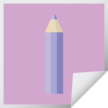 bir insan tarafından çizilmiş mor renkli kalem grafik vektör kare etiketi