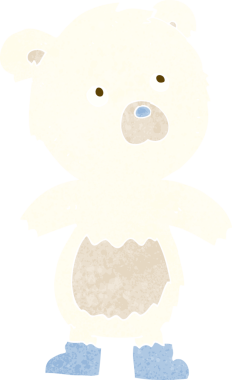 Bir insan tarafından çizilmiş küçük sevimli bir ayı.