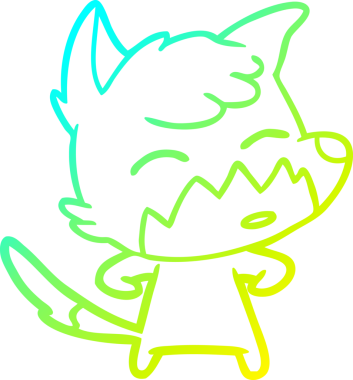 Bir insan tarafından çizilmiş bir tilki çizgi çizimi.