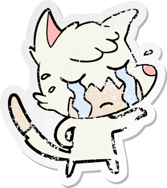 Bir insan tarafından çizilmiş ağlayan tilki çizgi filminin sıkıntılı çıkartması.