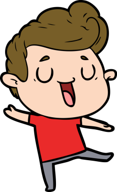 Bir insan tarafından çizilmiş mutlu çizgi film adamı.