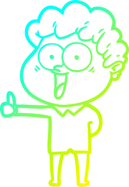 Bir insan tarafından çizilmiş mutlu bir adamın soğuk çizgi çizimi.