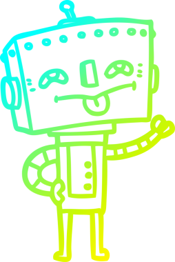 Bir insan tarafından çizilmiş soğuk gradyan robot çizimi