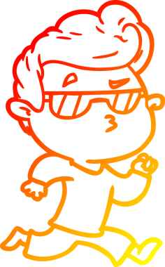 Bir insan tarafından çizilen karikatür karikatürünün sıcak çizgi çizimi.