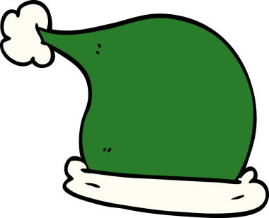 Bir insan tarafından çizilmiş noel şapkaları.