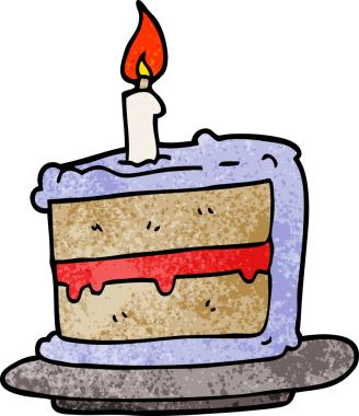 Bir insan tarafından çizilmiş karalama doğum günü pastası.