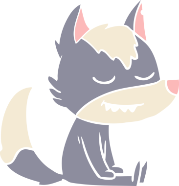 Bir insan tarafından çizilmiş düz renkli çizgi film kurdu.