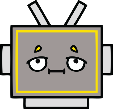 Bir insan tarafından çizilmiş güzel bir robot kafası karikatürü.