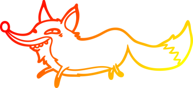 Bir insan tarafından çizilmiş sevimli, sinsi tilki çizgi çizimi.