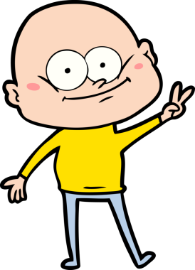 Bir insan tarafından çizilmiş kel bir adam.