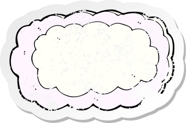 Bir insan tarafından çizilmiş karikatür bulut sembolünün gerilimli yapıştırması.