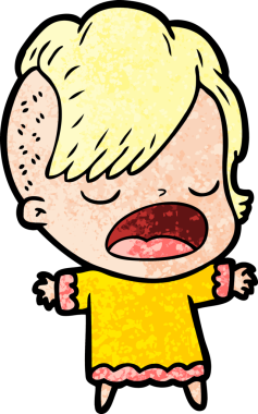 Bir insan tarafından çizilmiş havalı hippi kız çizgi filmi.