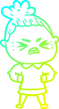 Bir insan tarafından çizilmiş kızgın bir karikatür çizimi.