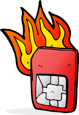 bir insan tarafından çizilmiş sim kart