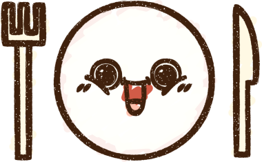 Bir insan tarafından çizilmiş yemek takımı tebeşiri