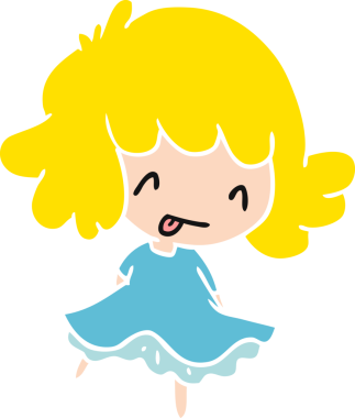 Bir insan tarafından çizilmiş sevimli bir kawai kızının çizgi film çizimi