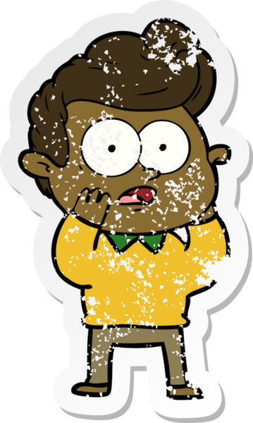 Bir insan tarafından çizilmiş, kederli bir çizgi film çıkartması.