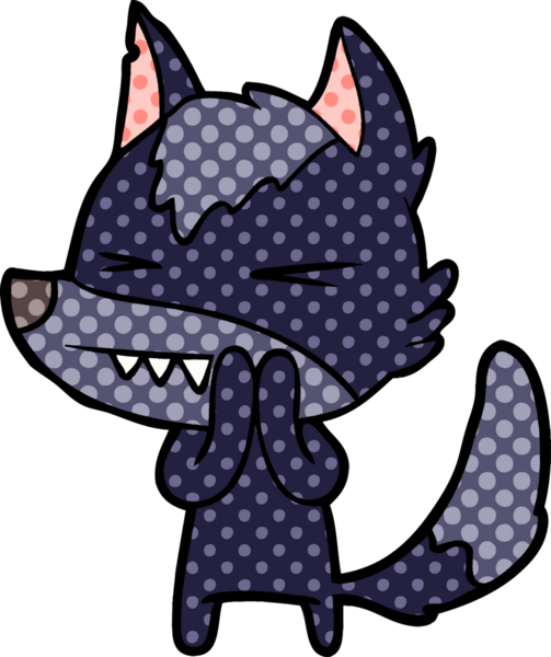 Bir insan tarafından çizilmiş kızgın kurt çizgi filmi.