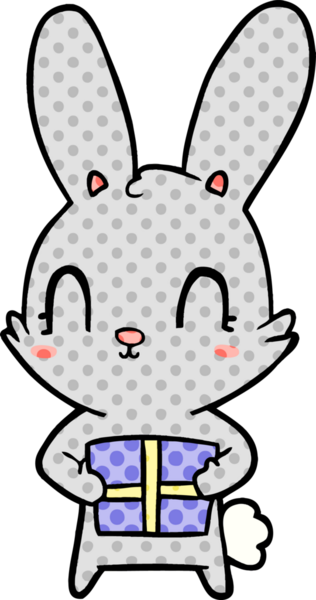 Bir insan tarafından çizilmiş sevimli çizgi film tavşanı.