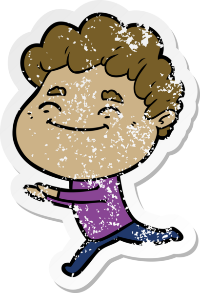 Bir insan tarafından çizilmiş, karikatür dostu bir adamın sıkıntılı çıkartması.