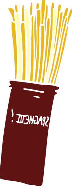 Bir insan tarafından çizilmiş karalama buğday makarnası.