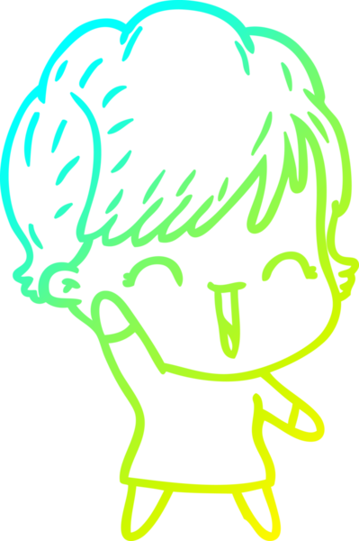 Bir insan tarafından çizilmiş gülen bir karikatür çizimi.