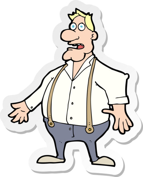 Bir insan tarafından çizilmiş bir karikatür çıkartması.