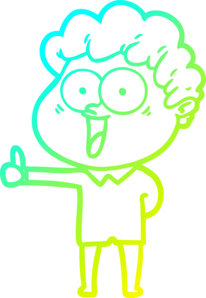 Bir insan tarafından çizilmiş mutlu bir adamın soğuk çizgi çizimi.