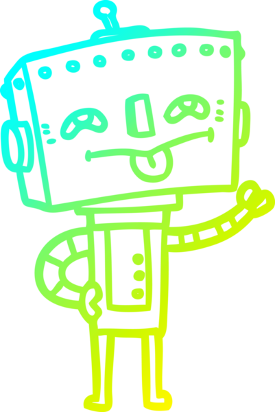 Bir insan tarafından çizilmiş soğuk gradyan robot çizimi