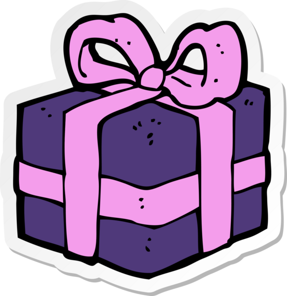 Bir insan tarafından çizilmiş bir karikatür Noel 'inin çıkartması.