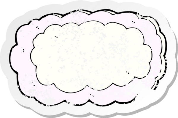 Bir insan tarafından çizilmiş karikatür bulut sembolünün gerilimli yapıştırması.