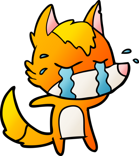 Bir insan tarafından çizilmiş tilki çizgi film karakteri