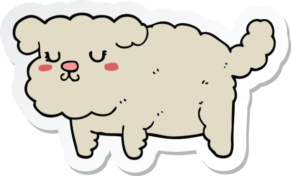 Bir insan tarafından çizilmiş bir köpeğin çıkartması.