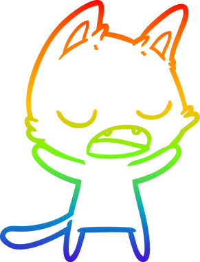 gökkuşağı gradyan çizimi bir insan tarafından çizilmiş konuşan kedi çizgi filmi