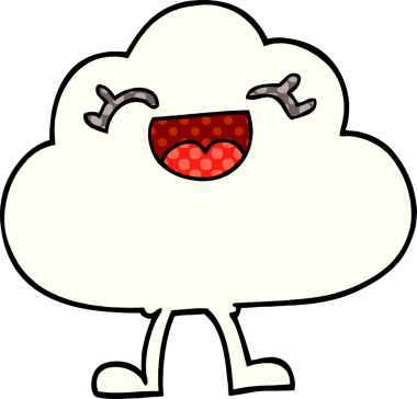 Bir insan tarafından çizilmiş karikatür karalaması etkileyici hava bulutu