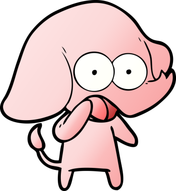 Bir insan tarafından çizilmiş şirin bir fil.