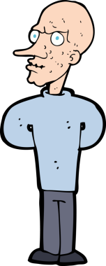 bir insan tarafından çizilmiş kötü kel adam çizgi filmi.