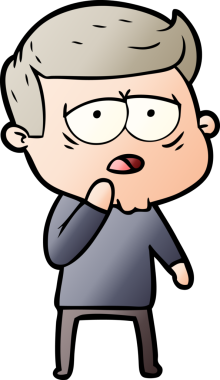 Bir insan tarafından çizilmiş yorgun bir adam.