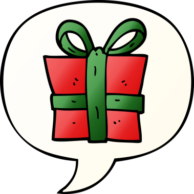 bir insan tarafından çizilmiş düzgün eğimli konuşma baloncuklu çizgi film hediyesi