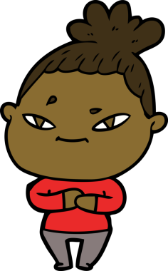 Bir insan tarafından çizilmiş karikatür kadın.