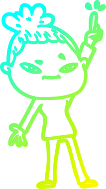 Bir insan tarafından çizilmiş bir karikatür kadın çizimi.