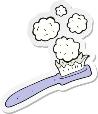 Bir insan tarafından çizilmiş diş fırçasının çıkartması.